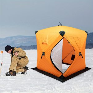 Portable Ice Fishing Tent, Fishing Shelter, Thermal Ice Fishing Tent, Outdoor Winter Freestanding Fiberglass Rods 1-2 People Ice Fishing Shelter Tent